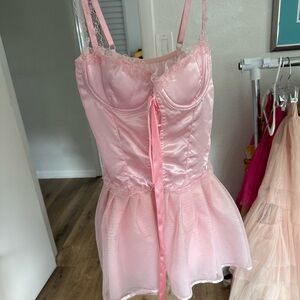 Leg Avenue Pink Lace Chemise